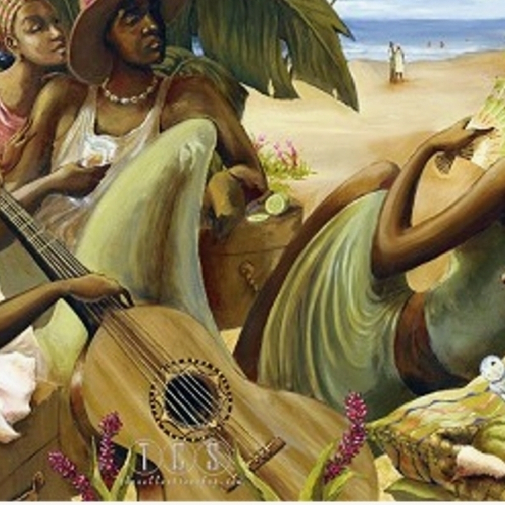 Tropical Beach Scene Art Print